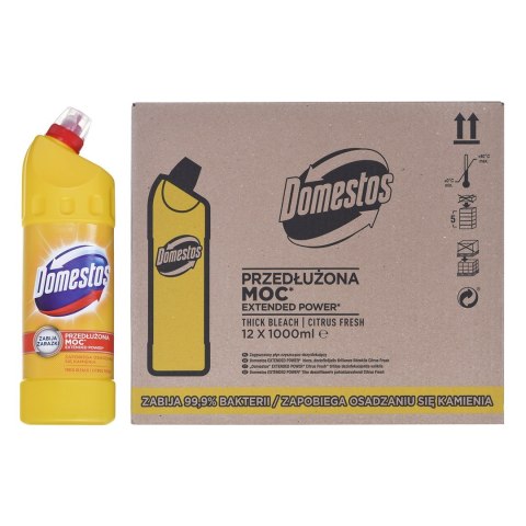 Domestos Płyn do czyszczenia toalet Citrus 12 x 1L Domestos Płyn do czyszczenia toalet Citrus 12 x 1L