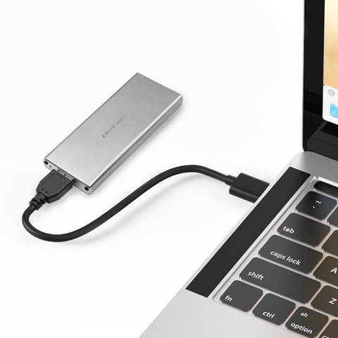 QOLTEC OBUDOWA NA DYSK M.2 SSD | SATA | NGFF | USB 3.0 | SUPER SPEED 5GB/S | 2TB | SREBRNY QOLTEC OBUDOWA NA DYSK M.2 SSD | SATA | NGFF | USB 3.0 | SUPER SPEED 5GB/S | 2TB | SREBRNY