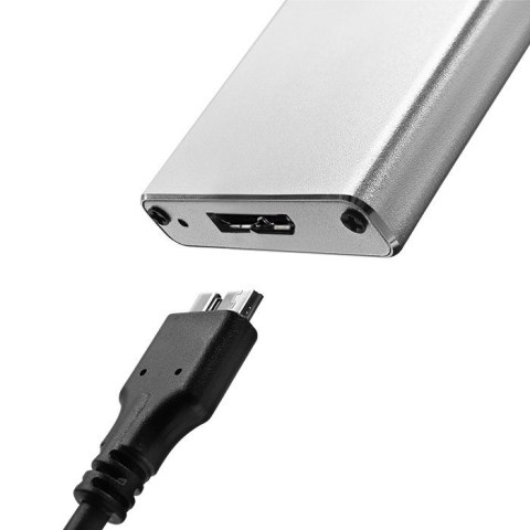 QOLTEC OBUDOWA NA DYSK M.2 SSD | SATA | NGFF | USB 3.0 | SUPER SPEED 5GB/S | 2TB | SREBRNY QOLTEC OBUDOWA NA DYSK M.2 SSD | SATA | NGFF | USB 3.0 | SUPER SPEED 5GB/S | 2TB | SREBRNY