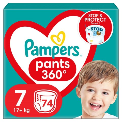 PAMPERS Pieluchomajtki XXL Rozm 7, 17+kg,74szt PAMPERS Pieluchomajtki XXL Rozm 7, 17+kg,74szt