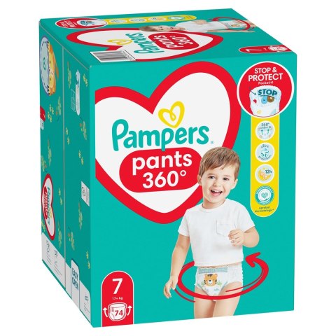 PAMPERS Pieluchomajtki XXL Rozm 7, 17+kg,74szt PAMPERS Pieluchomajtki XXL Rozm 7, 17+kg,74szt