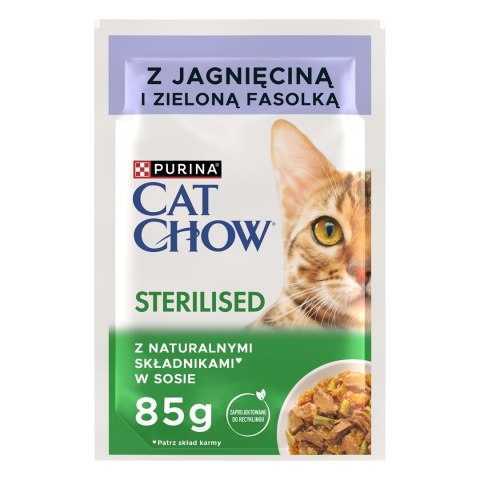 PURINA Cat Chow Sterilised jagnięcina i fasola - mokra karma dla kota - 4x85g PURINA Cat Chow Sterilised jagnięcina i fasola - mokra karma dla kota - 4x85g