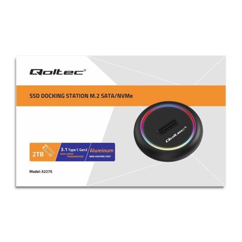 QOLTEC STACJA DOKUJĄCA DYSKÓW SSD M.2 | NVME | SATA | USB-C | 2TB QOLTEC STACJA DOKUJĄCA DYSKÓW SSD M.2 | NVME | SATA | USB-C | 2TB
