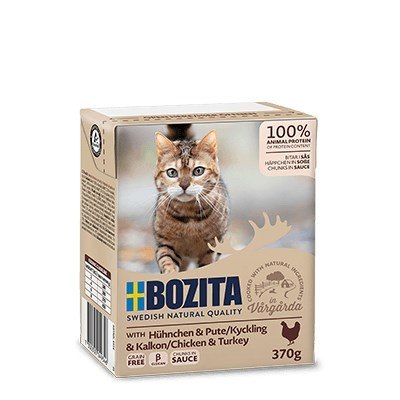 BOZITA Mięsne kawałki z drobiem w sosie 370g BOZITA Mięsne kawałki z drobiem w sosie 370g