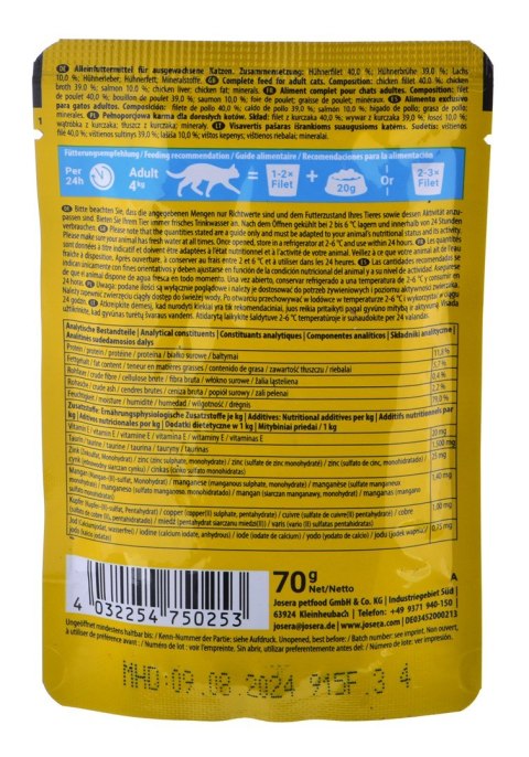 JOSERA Filet kurczak z łososiem - mokra karma dla kota - 70 g JOSERA Filet kurczak z łososiem - mokra karma dla kota - 70 g