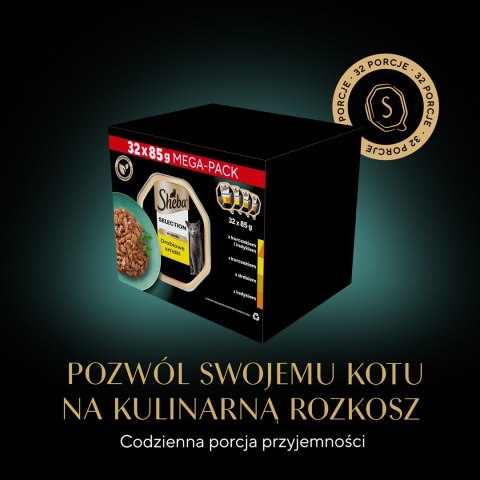 SHEBA Select Slices drób/kurczak/indyk w sosie - mokra karma dla kota - tacka - 32x85 g SHEBA Select Slices drób/kurczak/indyk w sosie - mokra karma dla kota - tacka - 32x85 g