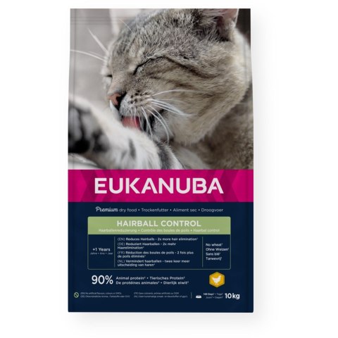 Eukanuba Adult Hairball Control Rich in Chicken - sucha karma dla kota - 10 kg Eukanuba Adult Hairball Control Rich in Chicken - sucha karma dla kota - 10 kg