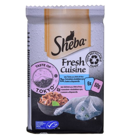 SHEBA Mini Fresh Cuisine Taste of Tokyo - mokra karma dla kota - 6x50 g SHEBA Mini Fresh Cuisine Taste of Tokyo - mokra karma dla kota - 6x50 g