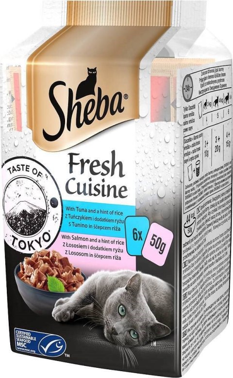 SHEBA Mini Fresh Cuisine Taste of Tokyo - mokra karma dla kota - 6x50 g SHEBA Mini Fresh Cuisine Taste of Tokyo - mokra karma dla kota - 6x50 g