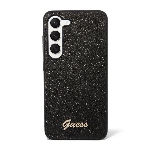 Guess Glitter Flakes Metal Logo Case - Etui Samsung Galaxy S23 (czarny) Guess Glitter Flakes Metal Logo Case - Etui Samsung Galaxy S23 (czarny)