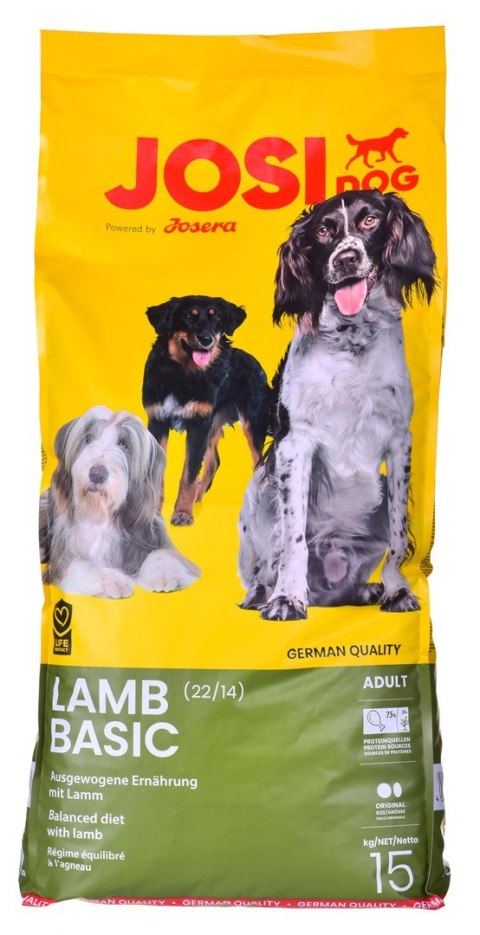 Josera JosiDog Lamb Basic karma sucha dla psów 15kg Josera JosiDog Lamb Basic karma sucha dla psów 15kg