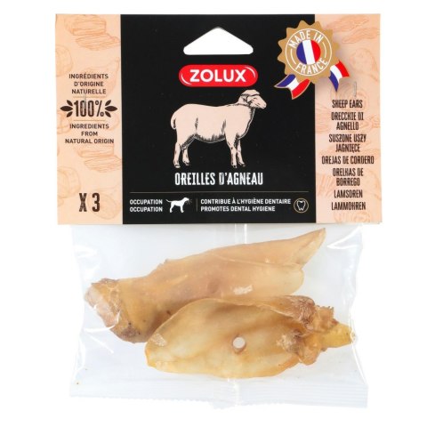 ZOLUX Przysmak nat. dla psa Uszy jagnięce x3,30g ZOLUX Przysmak nat. dla psa Uszy jagnięce x3,30g