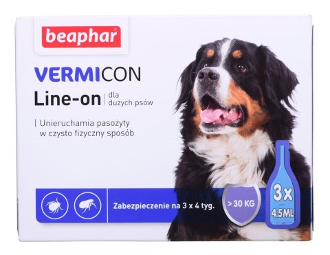 BEAPHAR VERMIcon Line-on Dog L - krople przeciw pasożytom dla psa - 3x 4,5ml BEAPHAR VERMIcon Line-on Dog L - krople przeciw pasożytom dla psa - 3x 4,5ml