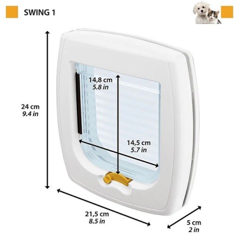 FERPLAST SWING 1 SUPER BASIC GREY - drzwiczki szare FERPLAST SWING 1 SUPER BASIC GREY - drzwiczki szare