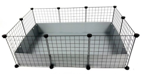 C&C Klatka modułowa dla świnki morskiej, królika oraz jeża - 110x75 cm (3x2) - srebrno-szara C&C Klatka modułowa dla świnki morskiej, królika oraz jeża - 110x75 cm (3x2) - srebrno-szara