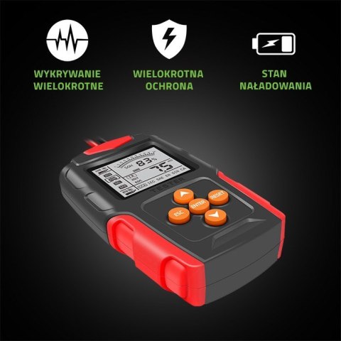 QOLTEC TESTER AKUMULATORA Z WYŚWIETLACZEM LCD |12V | 24V | 3AH-200AH QOLTEC TESTER AKUMULATORA Z WYŚWIETLACZEM LCD |12V | 24V | 3AH-200AH