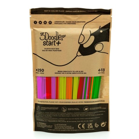 3DOODLER START FILAMENT ECO 2.5MM, 250 SZTUK, 5 KOLORÓW (NEON CZERW,POM,ZIEL,RÓŻ,ZÓŁĆ), NEON GLOW 3DS-ECO-MIX3-250 3DOODLER START FILAMENT ECO 2.5MM, 250 SZTUK, 5 KOLORÓW (NEON CZERW,POM,ZIEL,RÓŻ,ZÓŁĆ), NEON GLOW 3DS-ECO-MIX3-250