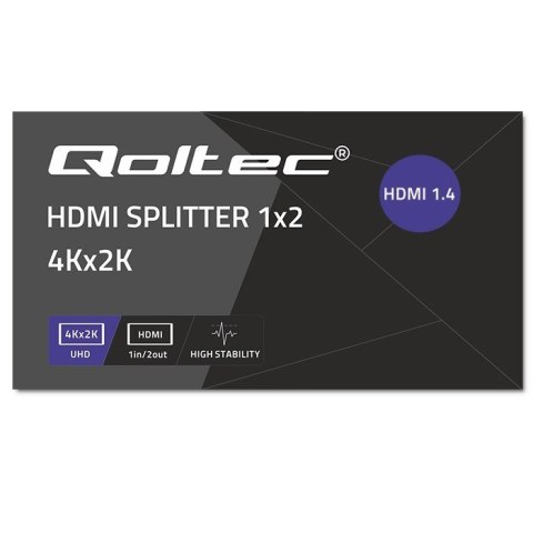 QOLTEC ROZDZIELACZ SPLITTER 2XHDMI 4KX2K | 3.4GB/S QOLTEC ROZDZIELACZ SPLITTER 2XHDMI 4KX2K | 3.4GB/S